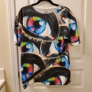 Trippy, colorful, psychedelic eye tee shirt